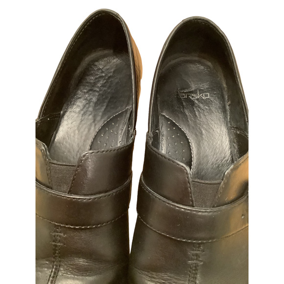 DANSKO BLACK LEATHER SLIP ON SHOES EU 39 US 8.5-9 - Picture 6 of 10